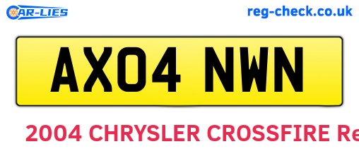 AX04NWN are the vehicle registration plates.