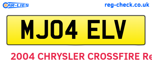 MJ04ELV are the vehicle registration plates.