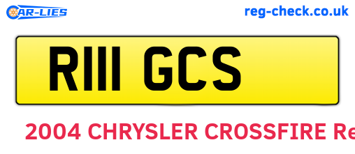 R111GCS are the vehicle registration plates.