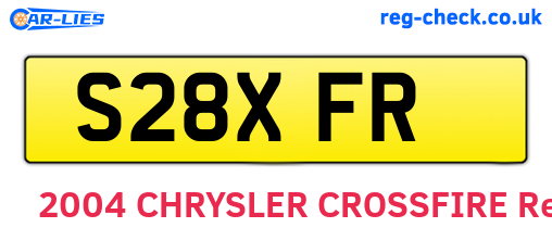 S28XFR are the vehicle registration plates.