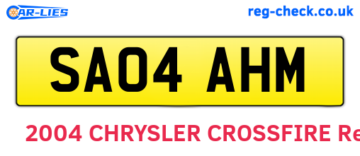 SA04AHM are the vehicle registration plates.