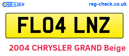 FL04LNZ are the vehicle registration plates.