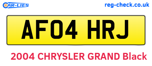 AF04HRJ are the vehicle registration plates.