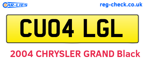 CU04LGL are the vehicle registration plates.