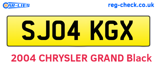SJ04KGX are the vehicle registration plates.