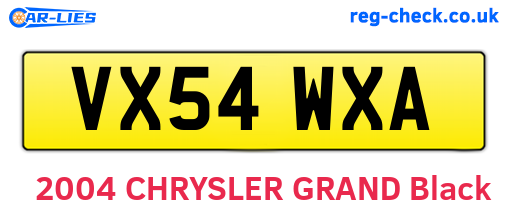 VX54WXA are the vehicle registration plates.