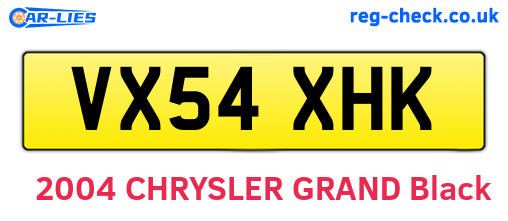 VX54XHK are the vehicle registration plates.