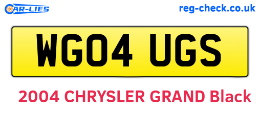 WG04UGS are the vehicle registration plates.
