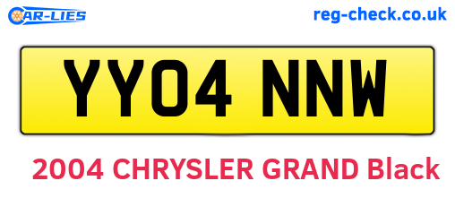 YY04NNW are the vehicle registration plates.