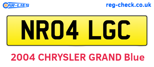 NR04LGC are the vehicle registration plates.