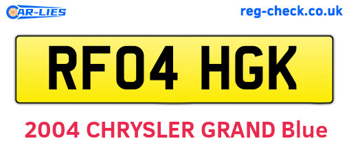 RF04HGK are the vehicle registration plates.