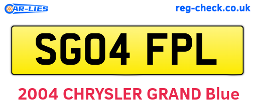 SG04FPL are the vehicle registration plates.