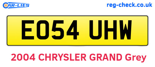 EO54UHW are the vehicle registration plates.