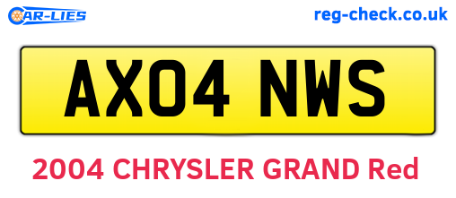 AX04NWS are the vehicle registration plates.
