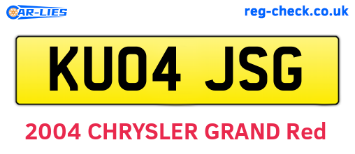 KU04JSG are the vehicle registration plates.