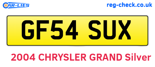 GF54SUX are the vehicle registration plates.