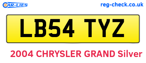 LB54TYZ are the vehicle registration plates.
