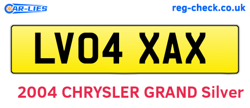 LV04XAX are the vehicle registration plates.