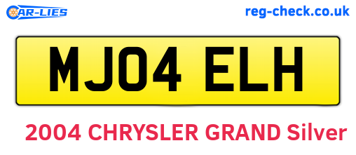 MJ04ELH are the vehicle registration plates.