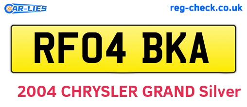 RF04BKA are the vehicle registration plates.
