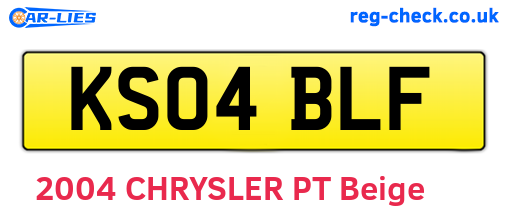 KS04BLF are the vehicle registration plates.