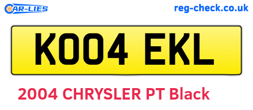 KO04EKL are the vehicle registration plates.