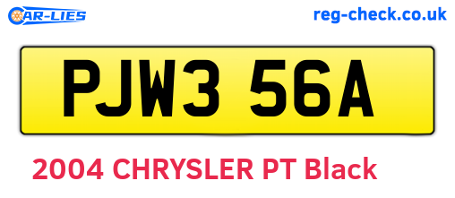 PJW356A are the vehicle registration plates.