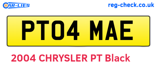 PT04MAE are the vehicle registration plates.
