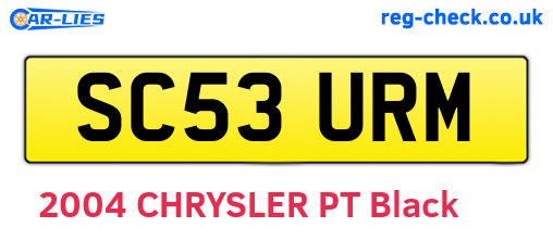 SC53URM are the vehicle registration plates.