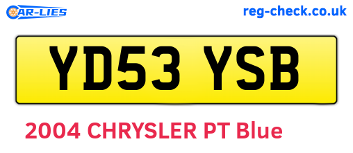 YD53YSB are the vehicle registration plates.