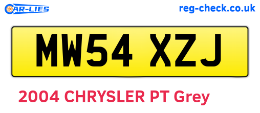 MW54XZJ are the vehicle registration plates.