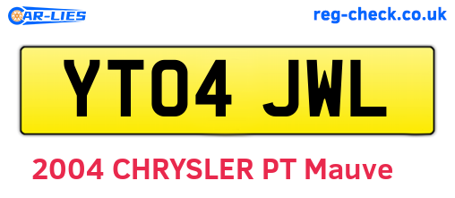 YT04JWL are the vehicle registration plates.