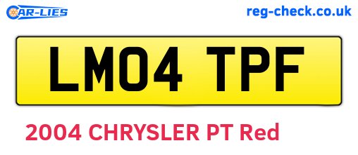 LM04TPF are the vehicle registration plates.