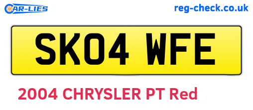 SK04WFE are the vehicle registration plates.