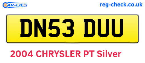 DN53DUU are the vehicle registration plates.