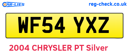 WF54YXZ are the vehicle registration plates.