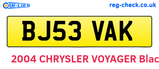 BJ53VAK are the vehicle registration plates.