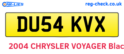 DU54KVX are the vehicle registration plates.