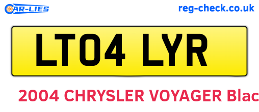 LT04LYR are the vehicle registration plates.