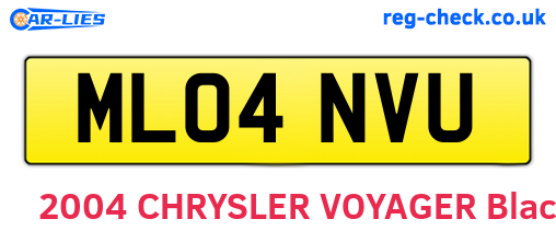 ML04NVU are the vehicle registration plates.