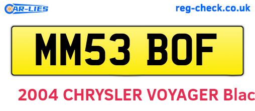 MM53BOF are the vehicle registration plates.