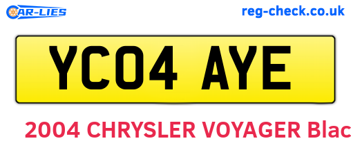 YC04AYE are the vehicle registration plates.