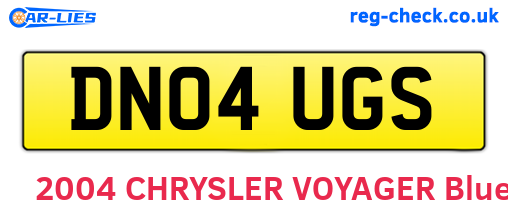 DN04UGS are the vehicle registration plates.