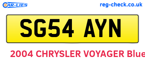 SG54AYN are the vehicle registration plates.