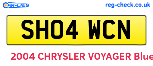 SH04WCN are the vehicle registration plates.