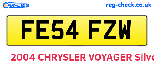 FE54FZW are the vehicle registration plates.