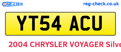 YT54ACU are the vehicle registration plates.