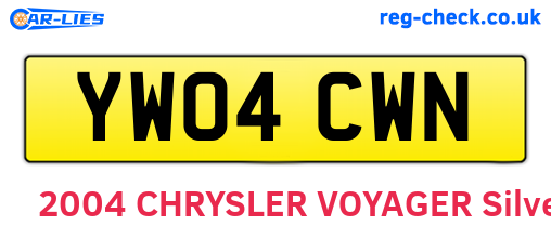 YW04CWN are the vehicle registration plates.