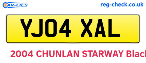 YJ04XAL are the vehicle registration plates.