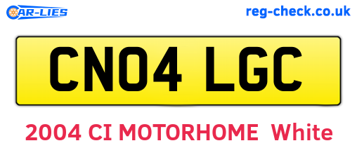 CN04LGC are the vehicle registration plates.